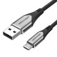 Vention Cable USB 2.0 3A COAHG/ USB Macho - MicroUSB Macho/ 1.5m/ Gris